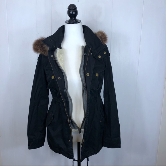 PJK Patterson J. Kincaid Lauren Fur Parka Jacket Sz M - Picture 8 of 10